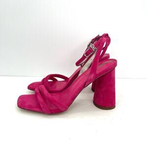 Sam Edelman Womens Kia Fuchsia Leather Sling Back Dress Heels Sandals